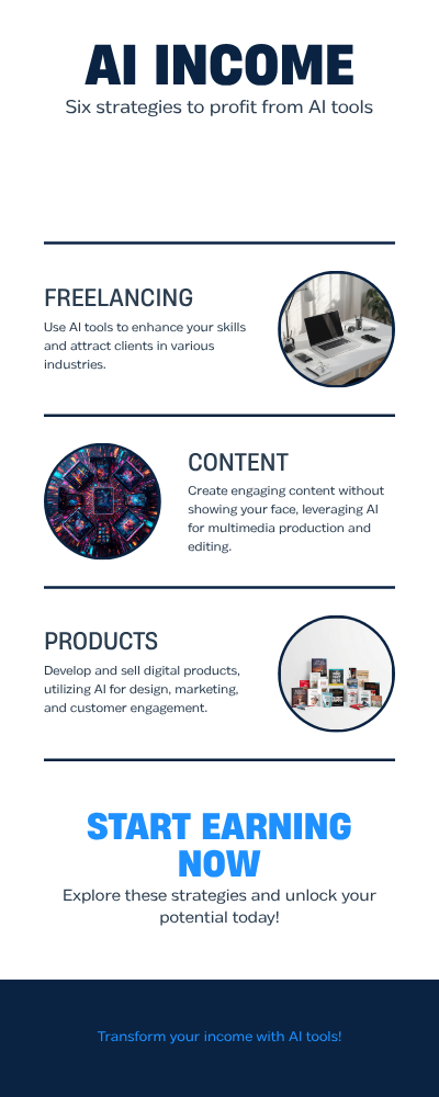 6 ways to make money with AI tools in 2026 infographic