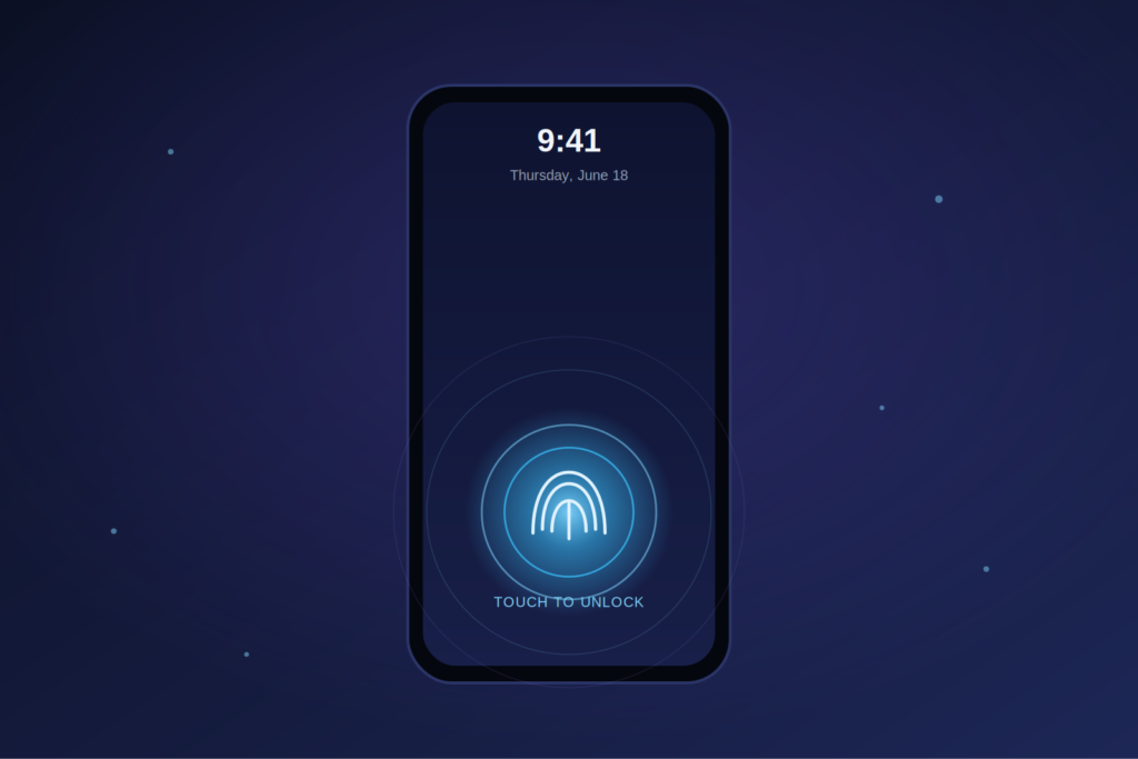 In-Display Fingerprint Animation App glowing unlock animation on phone lock screen