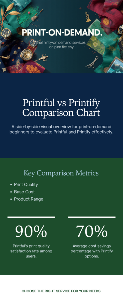 Printful vs Printify comparison for print on demand beginners