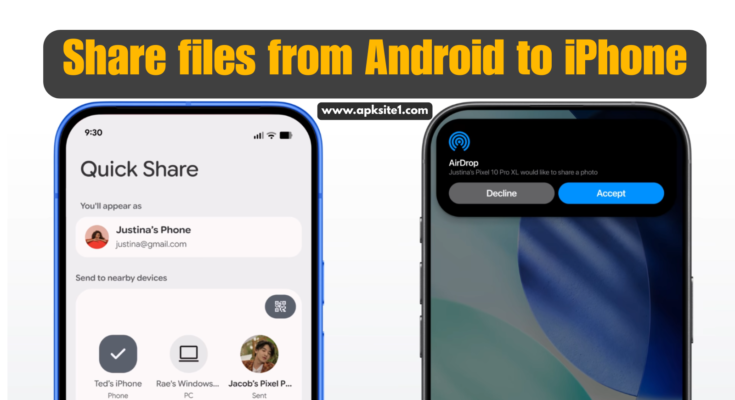 Share files from Android to iPhone. And back again.