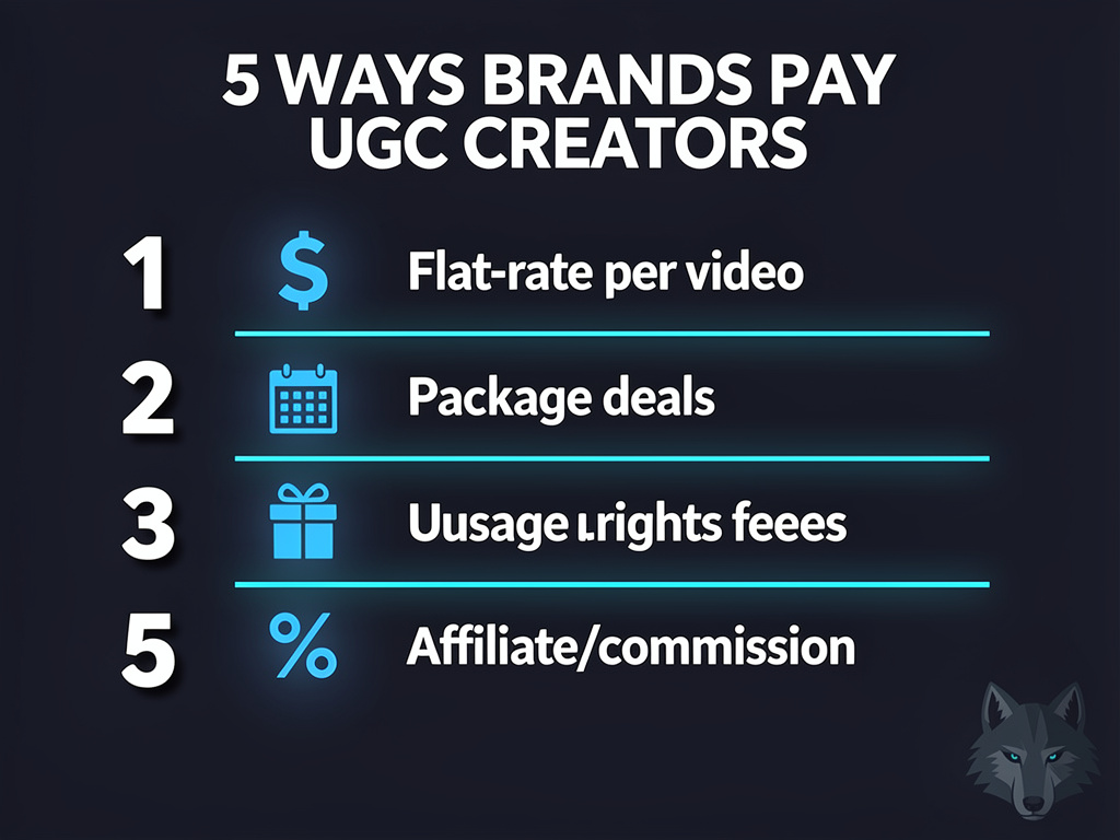 UGC creator side hustle brand payment types breakdown